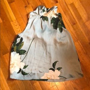 Floral sleeveless mock neck top by Zara